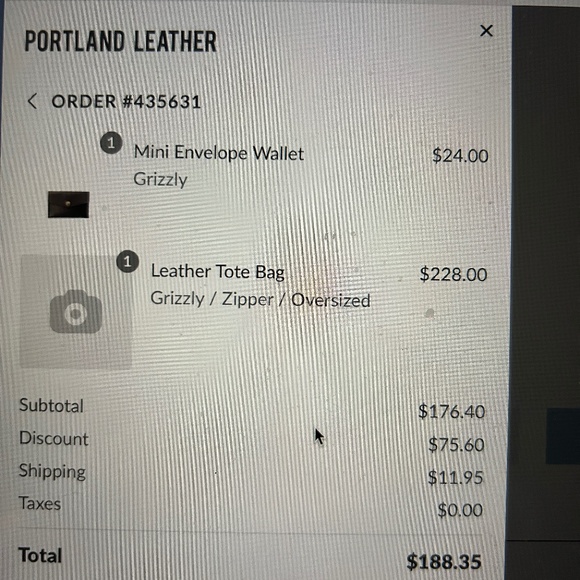 Portland Leather Oversized Zipper tote and mini envelope wallet - Picture 16 of 16